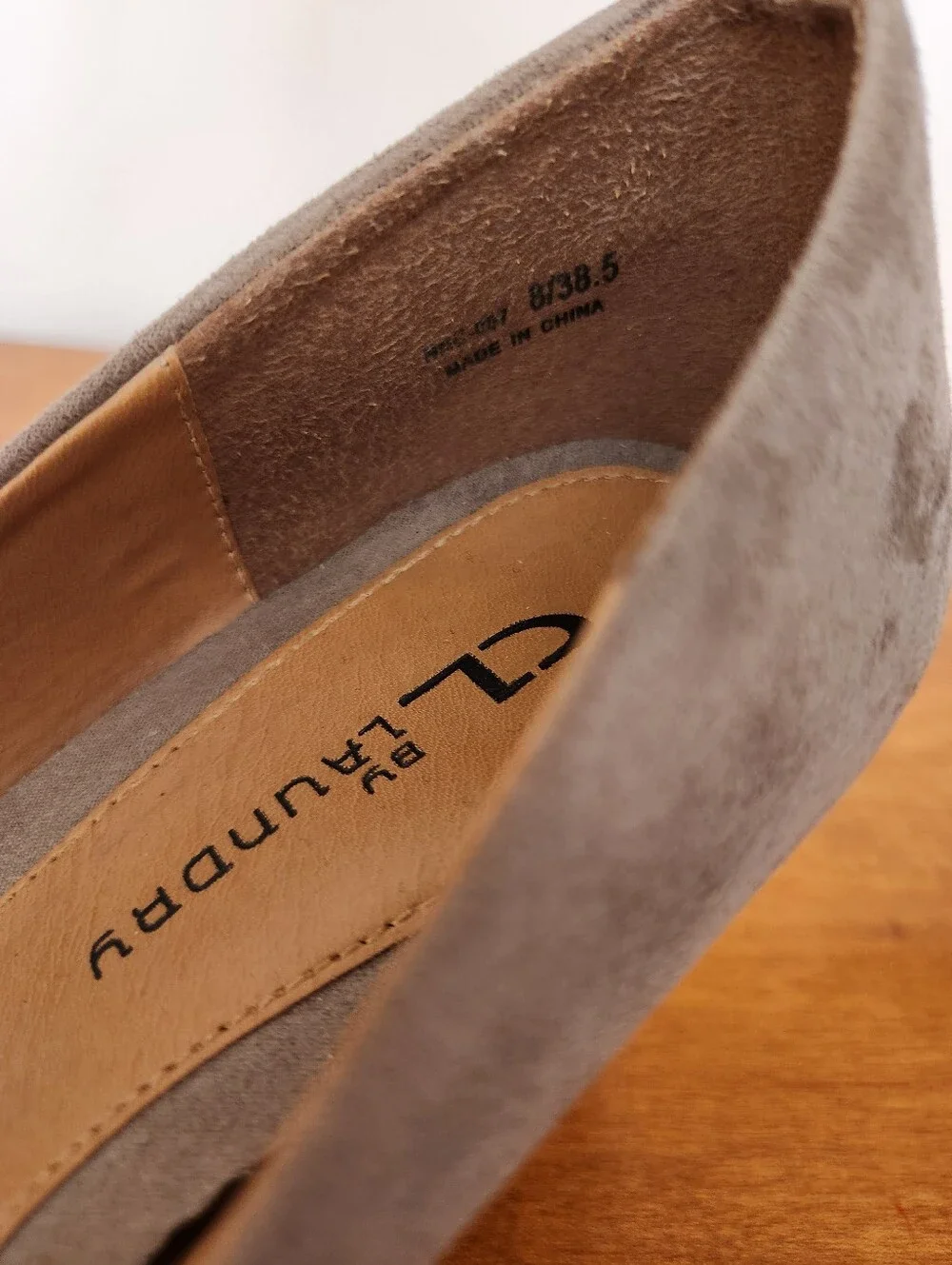 CL By Laundry Taupe Suede Wedge Heel Pumps - Size 8M